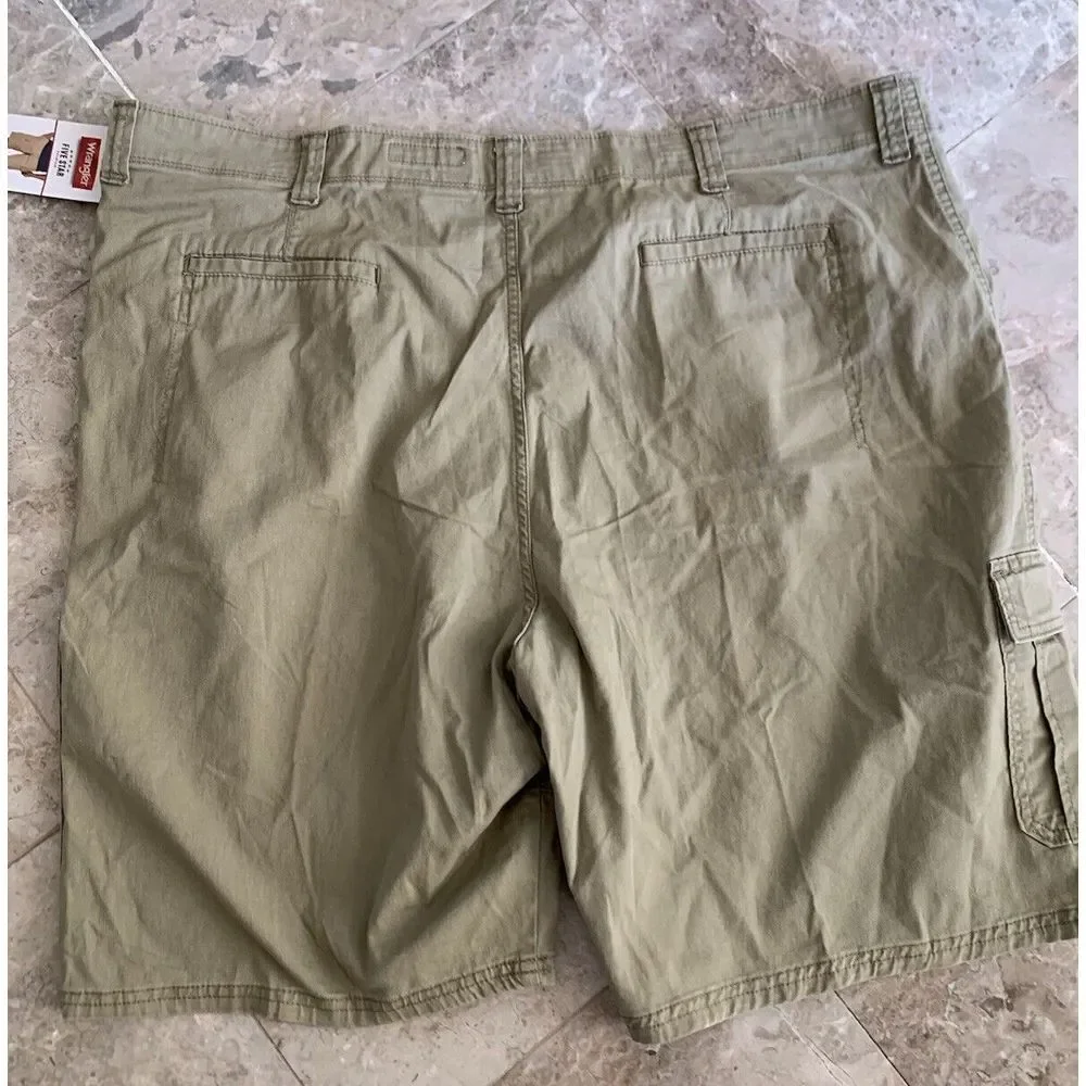 Men's Wrangler Cargo Shorts w/ Stretch Khaki Relaxed Fit Tech Pocket 10